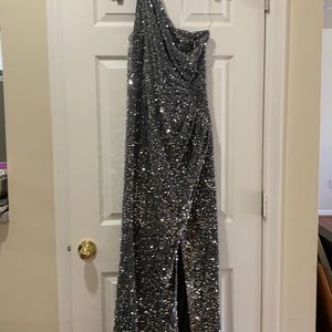 Gray Fashion Nova tag on gown Brand new